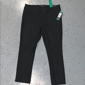 Andrew Marc: faux suede black pull up dress pant